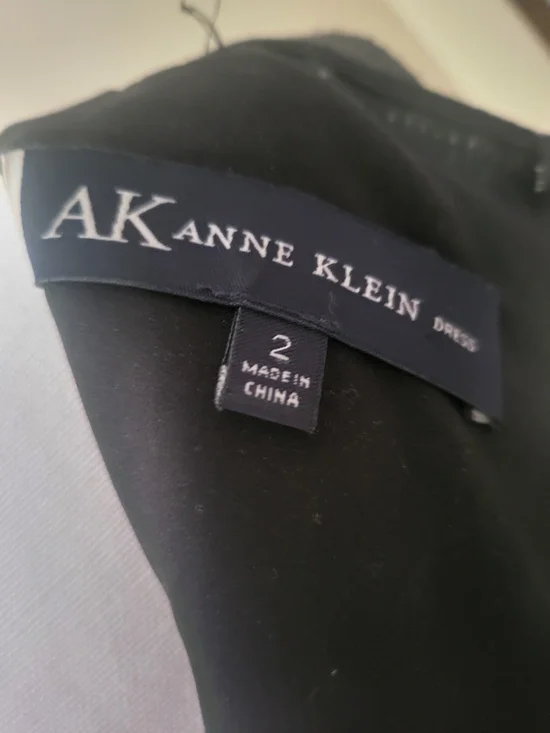 Anne Klein - Sleeveless Textured Fit & Flare Dress - Charcoal Grey/Black - Picture 4 of 5